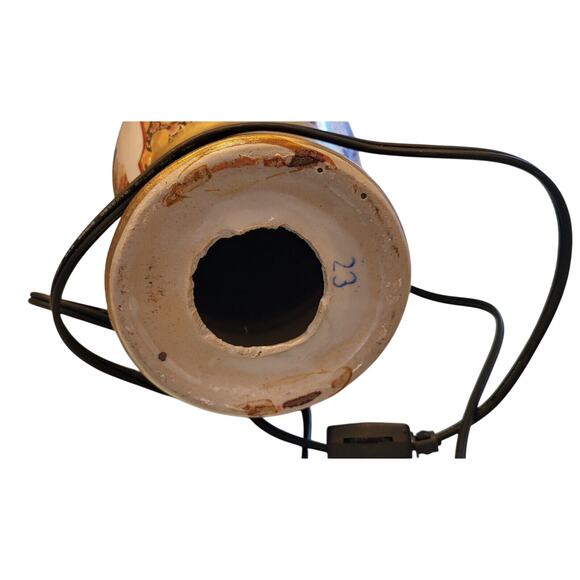 Vintage Antique Chinese Porcelain Mandarin Vase Table Lamp Hand Painted 17.5" - Picture 14 of 16